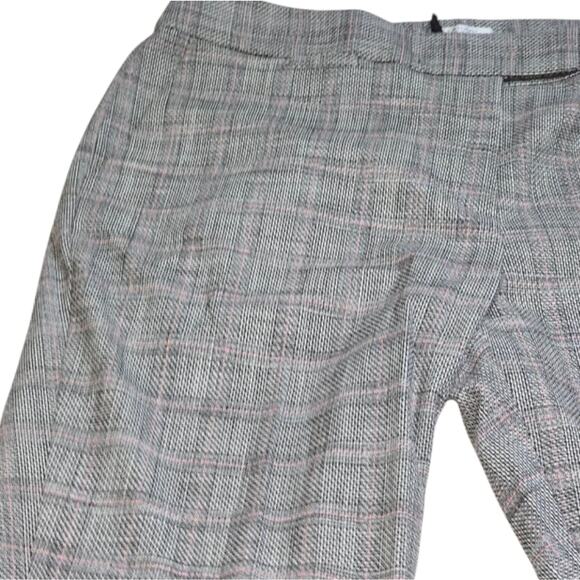 Tahari Grey and Pink Plaid Women's Career Academia Pants Size 14P‎ Petite New+ - Picture 6 of 12
